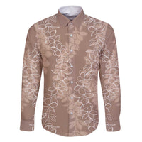 Hawaii Plumeria Lei Family Matching Summer Maxi Dress and Hawaiian Shirt Aloha Festive Vibe - Beige