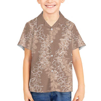 Hawaii Plumeria Lei Kid Hawaiian Shirt Aloha Festive Vibe - Beige