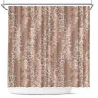 Hawaii Plumeria Lei Shower Curtain Aloha Festive Vibe - Beige LT7 Beige - Polynesian Pride