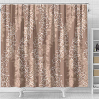 Hawaii Plumeria Lei Shower Curtain Aloha Festive Vibe - Beige LT7 - Polynesian Pride