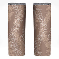 Hawaii Plumeria Lei Skinny Tumbler Aloha Festive Vibe - Beige