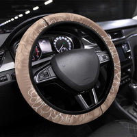 Hawaii Plumeria Lei Steering Wheel Cover Aloha Festive Vibe - Beige LT7 Universal Fit Beige - Polynesian Pride
