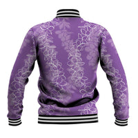 Hawaii Plumeria Lei Baseball Jacket Aloha Festive Vibe - Violet LT7 - Polynesian Pride