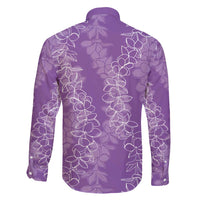 Hawaii Plumeria Lei Family Matching Tank Maxi Dress and Hawaiian Shirt Aloha Festive Vibe - Violet