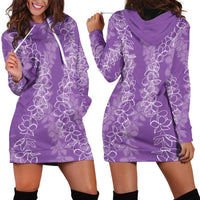 Hawaii Plumeria Lei Hoodie Dress Aloha Festive Vibe - Violet LT7 - Polynesian Pride