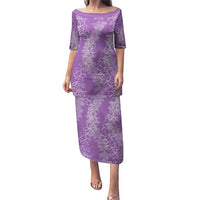 Hawaii Plumeria Lei Puletasi Aloha Festive Vibe - Violet LT7 Long Dress Violet - Polynesian Pride
