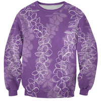 Hawaii Plumeria Lei Sweatshirt Aloha Festive Vibe - Violet LT7 Unisex Violet - Polynesian Pride