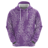 Hawaii Plumeria Lei Zip Hoodie Aloha Festive Vibe - Violet