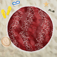 Hawaii Plumeria Lei Beach Blanket Aloha Festive Vibe - Crimson LT7 One Size 150cm Crimson - Polynesian Pride
