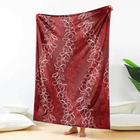 Hawaii Plumeria Lei Blanket Aloha Festive Vibe - Crimson LT7 - Polynesian Pride
