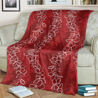 Hawaii Plumeria Lei Blanket Aloha Festive Vibe - Crimson LT7 - Polynesian Pride