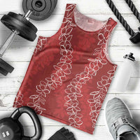 Hawaii Plumeria Lei Men Tank Top Aloha Festive Vibe - Crimson LT7 - Polynesian Pride