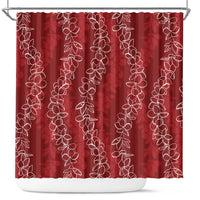 Hawaii Plumeria Lei Shower Curtain Aloha Festive Vibe - Crimson LT7 Crimson - Polynesian Pride
