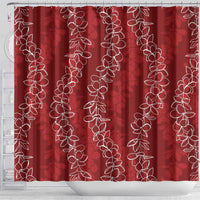 Hawaii Plumeria Lei Shower Curtain Aloha Festive Vibe - Crimson LT7 - Polynesian Pride