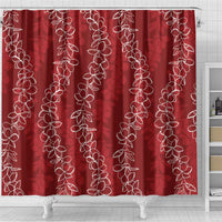 Hawaii Plumeria Lei Shower Curtain Aloha Festive Vibe - Crimson LT7 - Polynesian Pride