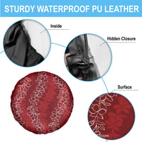 Hawaii Plumeria Lei Spare Tire Cover Aloha Festive Vibe - Crimson LT7 - Polynesian Pride