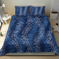 Hawaii Plumeria Lei Bedding Set Aloha Festive Vibe - Navy Blue LT7 - Polynesian Pride