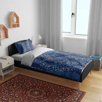 Hawaii Plumeria Lei Bedding Set Aloha Festive Vibe - Navy Blue LT7 - Polynesian Pride