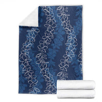 Hawaii Plumeria Lei Blanket Aloha Festive Vibe - Navy Blue LT7 - Polynesian Pride