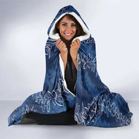 Hawaii Plumeria Lei Hooded Blanket Aloha Festive Vibe - Navy Blue LT7 - Polynesian Pride