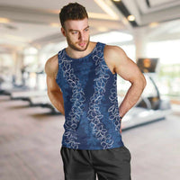 Hawaii Plumeria Lei Men Tank Top Aloha Festive Vibe - Navy Blue LT7 Navy Blue - Polynesian Pride