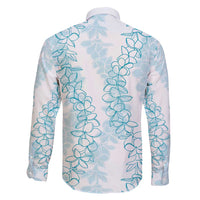 Hawaii Plumeria Lei Family Matching Short Sleeve Bodycon Dress and Hawaiian Shirt Aloha Festive Vibe - Turquoise