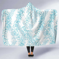 Hawaii Plumeria Lei Hooded Blanket Aloha Festive Vibe - Turquoise LT7 One Size Turquoise - Polynesian Pride