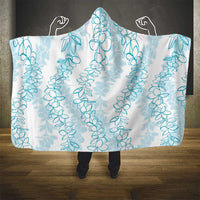 Hawaii Plumeria Lei Hooded Blanket Aloha Festive Vibe - Turquoise LT7 - Polynesian Pride