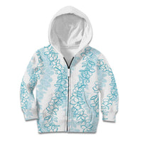Hawaii Plumeria Lei Kid Hoodie Aloha Festive Vibe - Turquoise