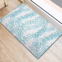 Hawaii Plumeria Lei Rubber Doormat Aloha Festive Vibe - Turquoise LT7 - Polynesian Pride