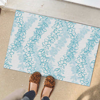Hawaii Plumeria Lei Rubber Doormat Aloha Festive Vibe - Turquoise LT7 - Polynesian Pride