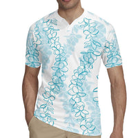 Hawaii Plumeria Lei Rugby Jersey Aloha Festive Vibe - Turquoise LT7 - Polynesian Pride
