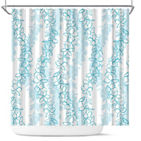 Hawaii Plumeria Lei Shower Curtain Aloha Festive Vibe - Turquoise LT7 Turquoise - Polynesian Pride