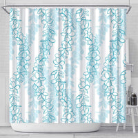 Hawaii Plumeria Lei Shower Curtain Aloha Festive Vibe - Turquoise LT7 - Polynesian Pride