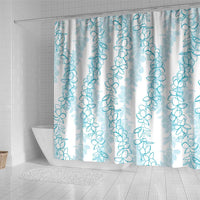 Hawaii Plumeria Lei Shower Curtain Aloha Festive Vibe - Turquoise LT7 - Polynesian Pride