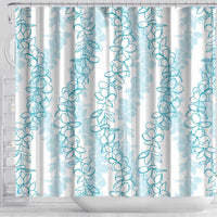 Hawaii Plumeria Lei Shower Curtain Aloha Festive Vibe - Turquoise LT7 - Polynesian Pride