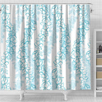 Hawaii Plumeria Lei Shower Curtain Aloha Festive Vibe - Turquoise LT7 - Polynesian Pride