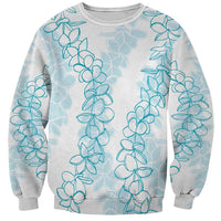 Hawaii Plumeria Lei Sweatshirt Aloha Festive Vibe - Turquoise LT7 Unisex Turquoise - Polynesian Pride