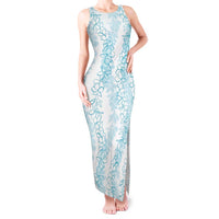 Hawaii Plumeria Lei Tank Maxi Dress Aloha Festive Vibe - Turquoise LT7 Women Turquoise - Polynesian Pride
