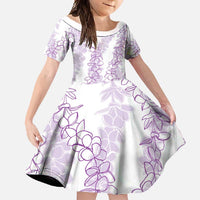 Hawaii Plumeria Lei Family Matching Tank Maxi Dress and Hawaiian Shirt Aloha Festive Vibe - Amethyst