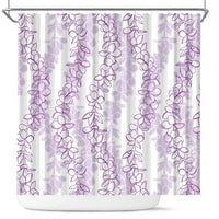 Hawaii Plumeria Lei Shower Curtain Aloha Festive Vibe - Amethyst LT7 Amethyst - Polynesian Pride