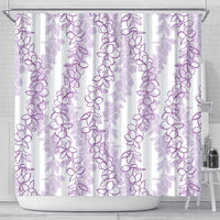 Hawaii Plumeria Lei Shower Curtain Aloha Festive Vibe - Amethyst LT7 - Polynesian Pride