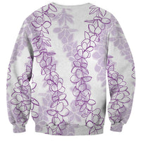 Hawaii Plumeria Lei Sweatshirt Aloha Festive Vibe - Amethyst LT7 - Polynesian Pride