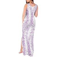 Hawaii Plumeria Lei Tank Maxi Dress Aloha Festive Vibe - Amethyst LT7 - Polynesian Pride