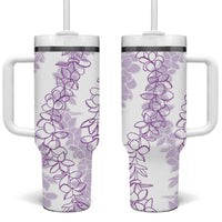 Hawaii Plumeria Lei Tumbler With Handle Aloha Festive Vibe - Amethyst