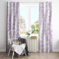Hawaii Plumeria Lei Window Curtain Aloha Festive Vibe - Amethyst LT7 - Polynesian Pride