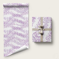 Hawaii Plumeria Lei Wrapping Paper Aloha Festive Vibe - Amethyst LT7 58" × 23" Amethyst - Polynesian Pride