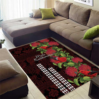 Hawaii Mele Kalikimaka Kakau Area Rug I'iwi Bird on Ohia Lehua LT7 - Polynesian Pride