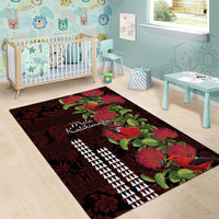 Hawaii Mele Kalikimaka Kakau Area Rug I'iwi Bird on Ohia Lehua LT7 - Polynesian Pride