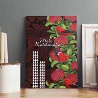 Hawaii Mele Kalikimaka Kakau Canvas Wall Art I'iwi Bird on Ohia Lehua LT7 - Polynesian Pride